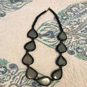 Black Teardrop Statement Necklace